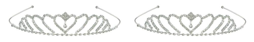 4632 60078 Royal Rhinestone Tiaras 2 Piece, OSFM, Silver